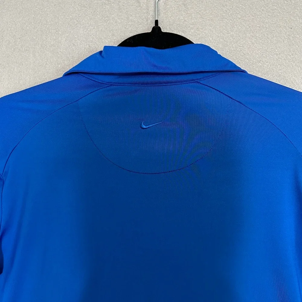 Nike Golf Dri-FIT Women Blue Short Sleeve V-Neck Polo Shirt Size M